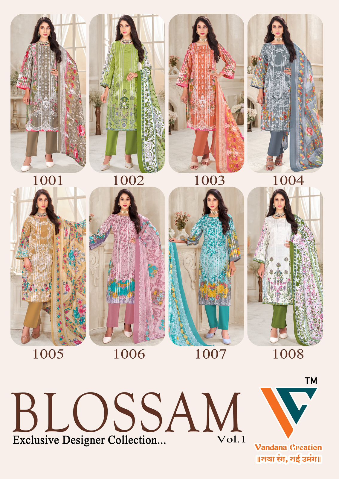 Blossam Vol 1 Vandana Creation Soft Cotton Karachi Salwar Suits Supplier Gujarat
