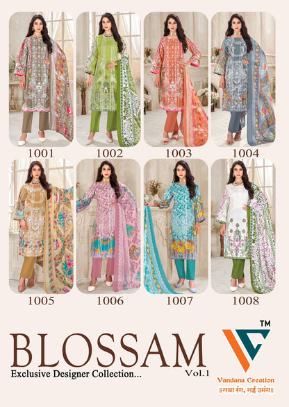 Blossam Vol 1 Vandana Creation Soft Cotton Karachi Salwar Suits Supplier Gujarat