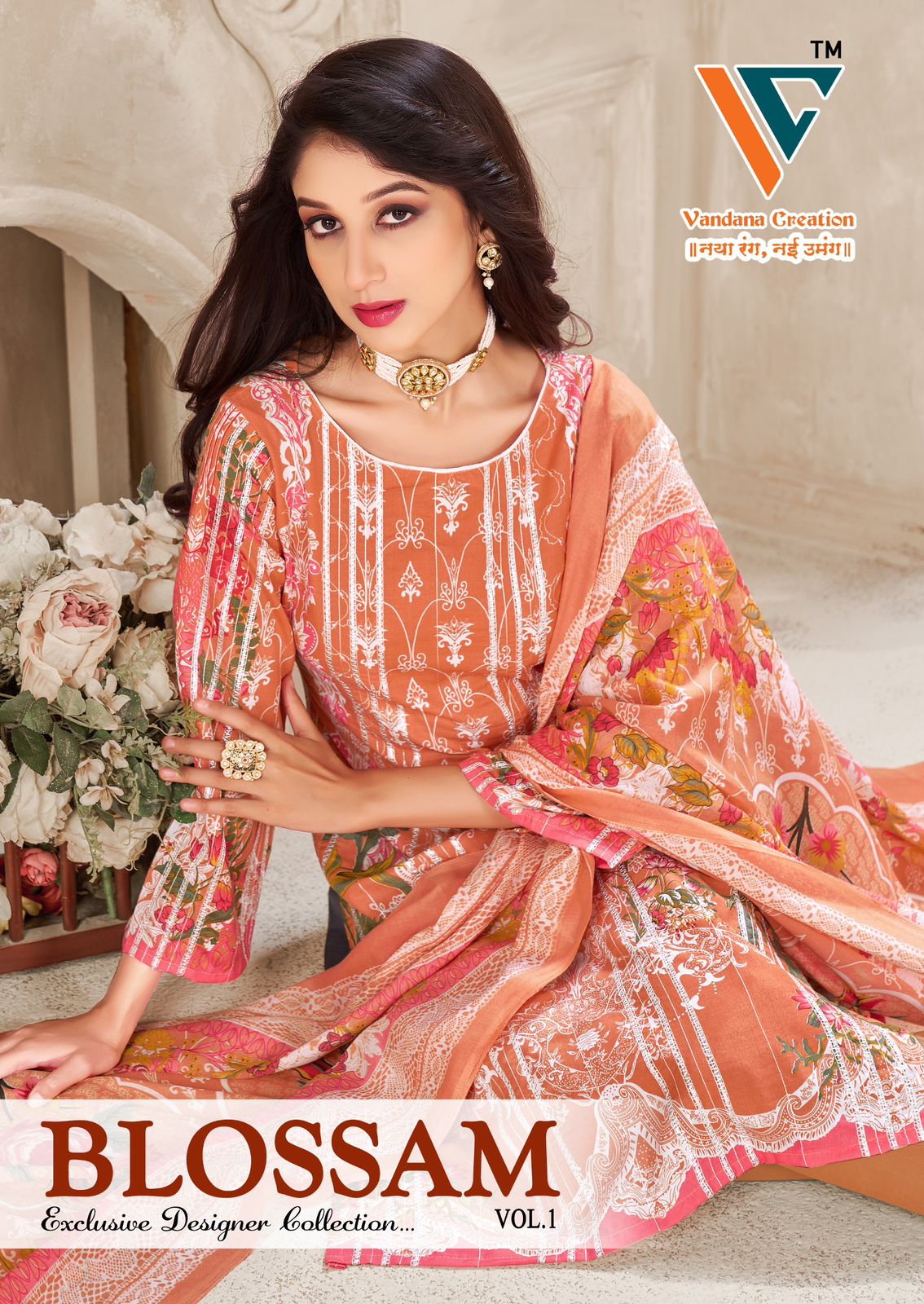 Blossam Vol 1 Vandana Creation Soft Cotton Karachi Salwar Suits Supplier Gujarat