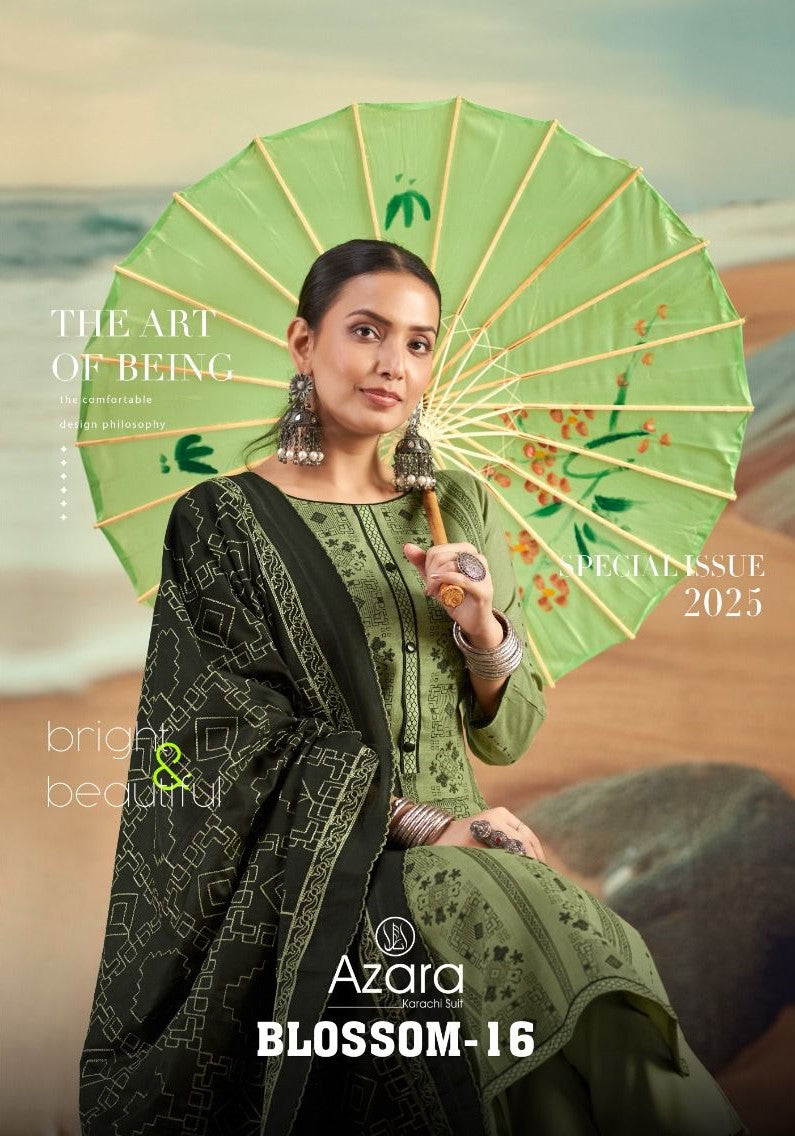 Blossom 16 Radhika Fashion Azara Cotton Karachi Salwar Suits Manufacturer India