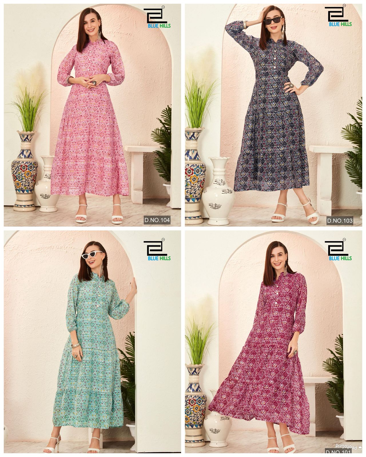 Blossom 2.0 Bluehills Georgette One Piece Exporter India