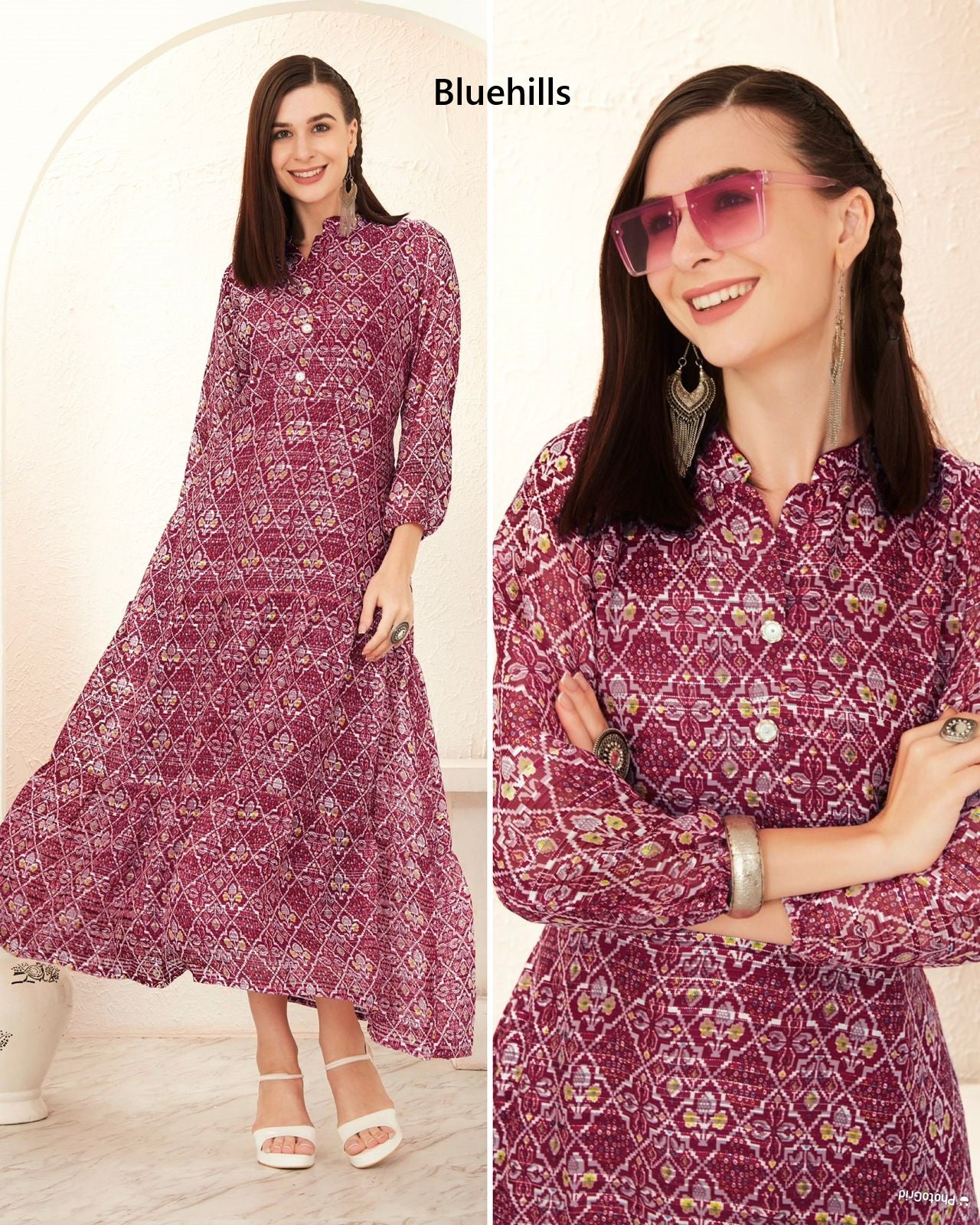 Blossom 2.0 Bluehills Georgette One Piece Exporter India