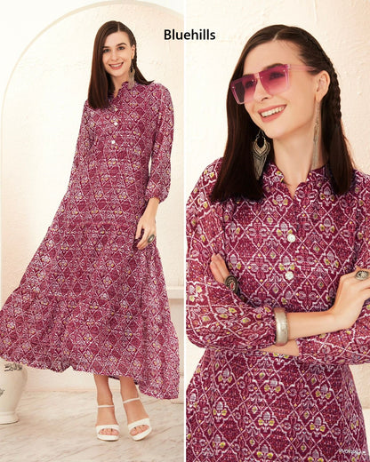 Blossom 2.0 Bluehills Georgette One Piece Exporter India
