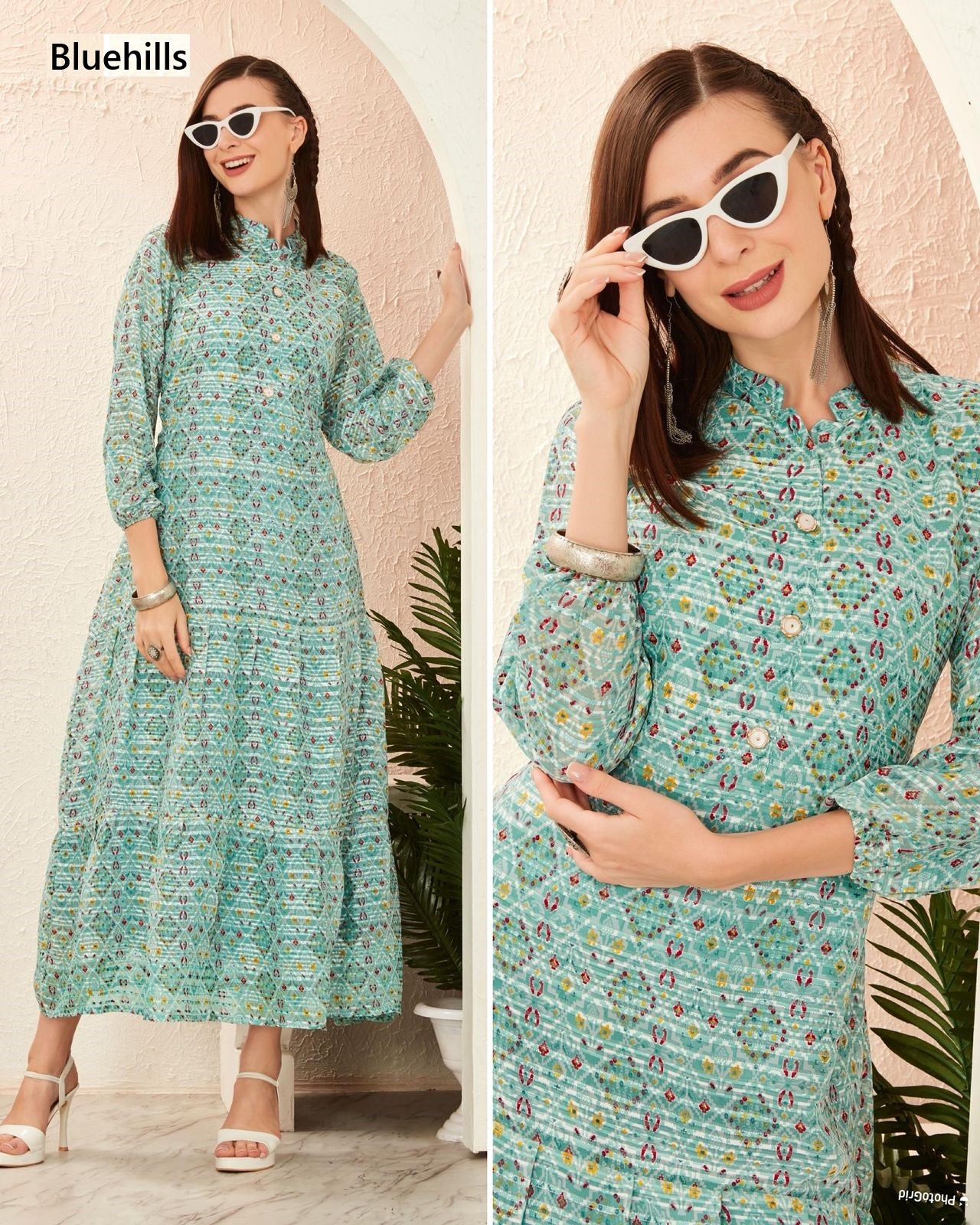 Blossom 2.0 Bluehills Georgette One Piece Exporter India