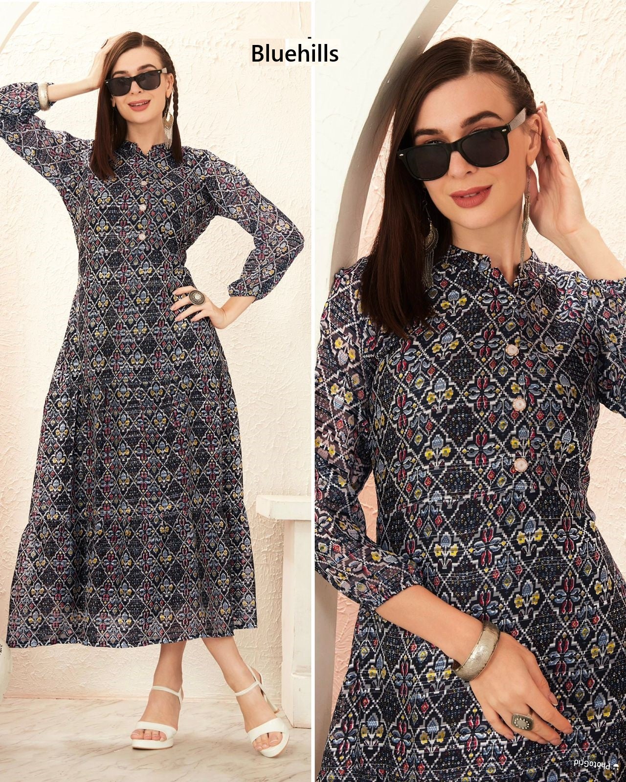 Blossom 2.0 Bluehills Georgette One Piece Exporter India