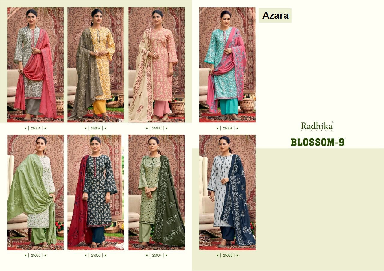Blossom 9 Radhika Fashion Azara Cotton Karachi Salwar Suits Exporter India