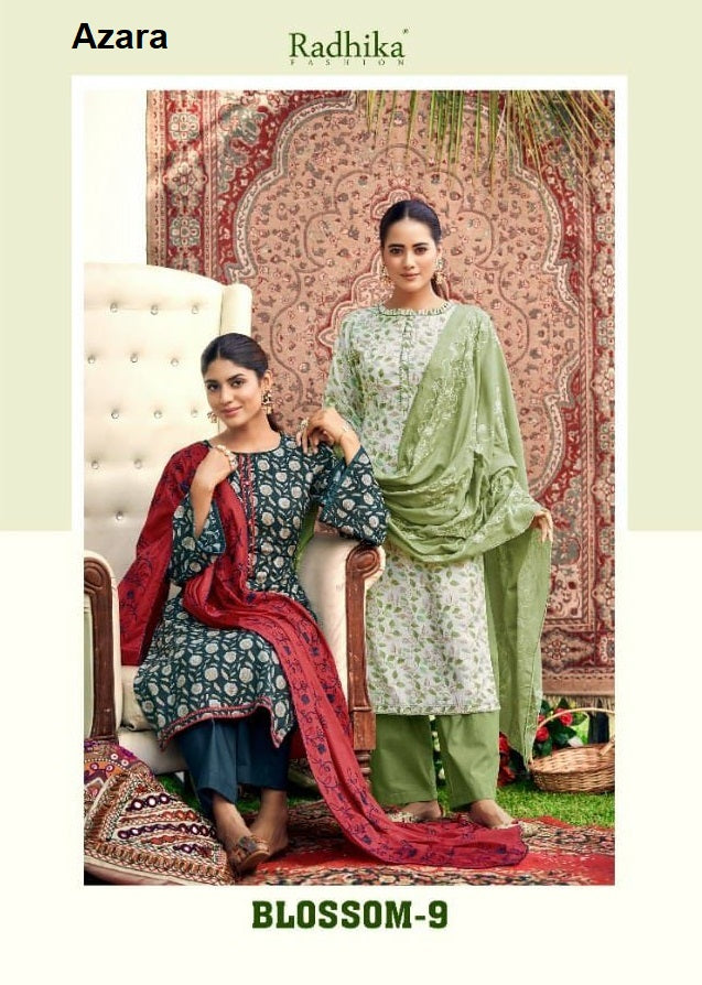 Blossom 9 Radhika Fashion Azara Cotton Karachi Salwar Suits Exporter India
