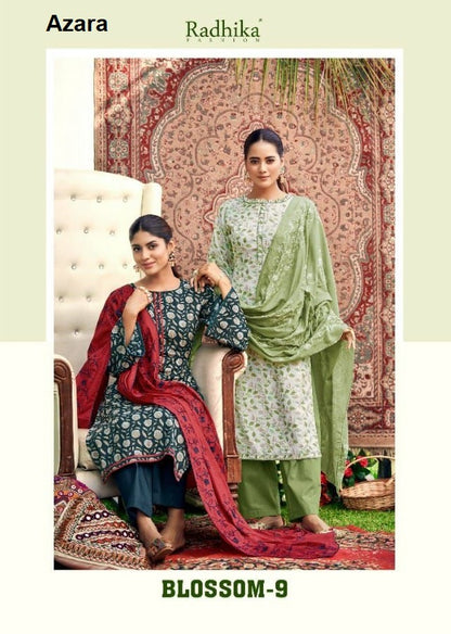 Blossom 9 Radhika Fashion Azara Cotton Karachi Salwar Suits Exporter India