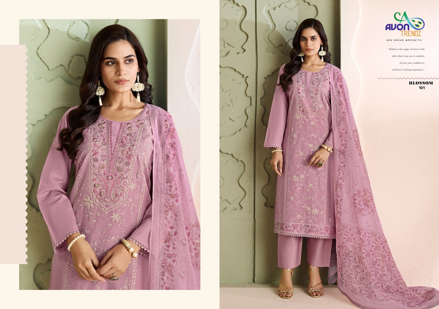 Blossom Avon Trendz Linen Pant Style Suits Wholesale Price