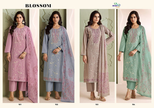 Blossom Avon Trendz Linen Pant Style Suits Wholesale Price