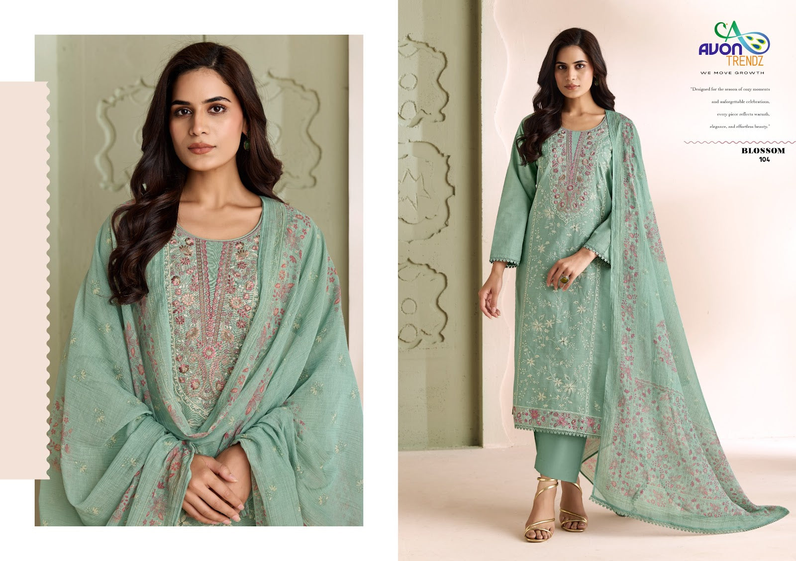 Blossom Avon Trendz Linen Pant Style Suits Wholesale Price
