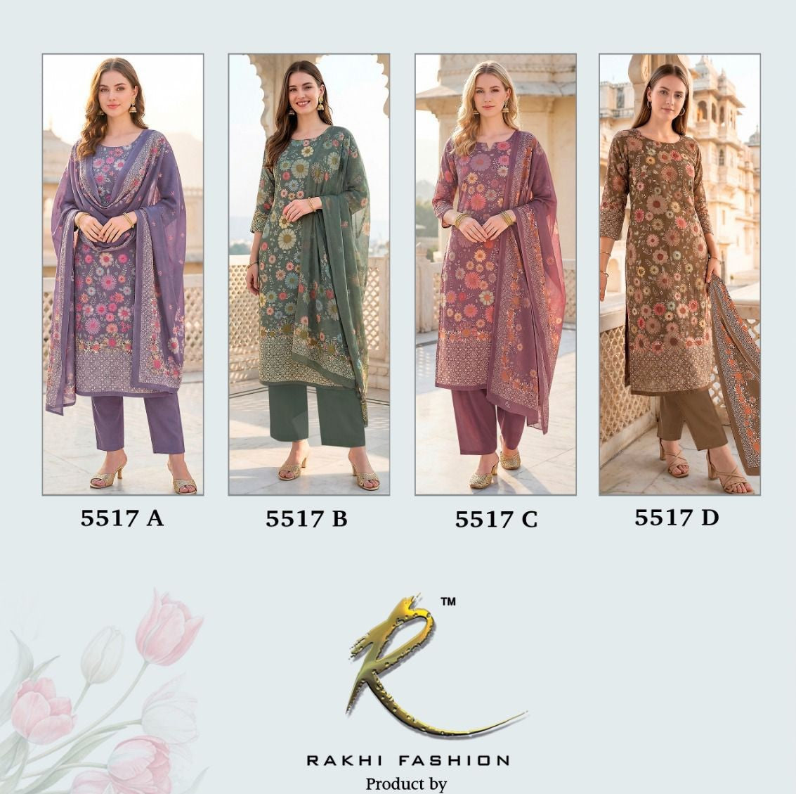 Blossom Of Flowers Rakhi Fashion Pant Style Suits Supplier