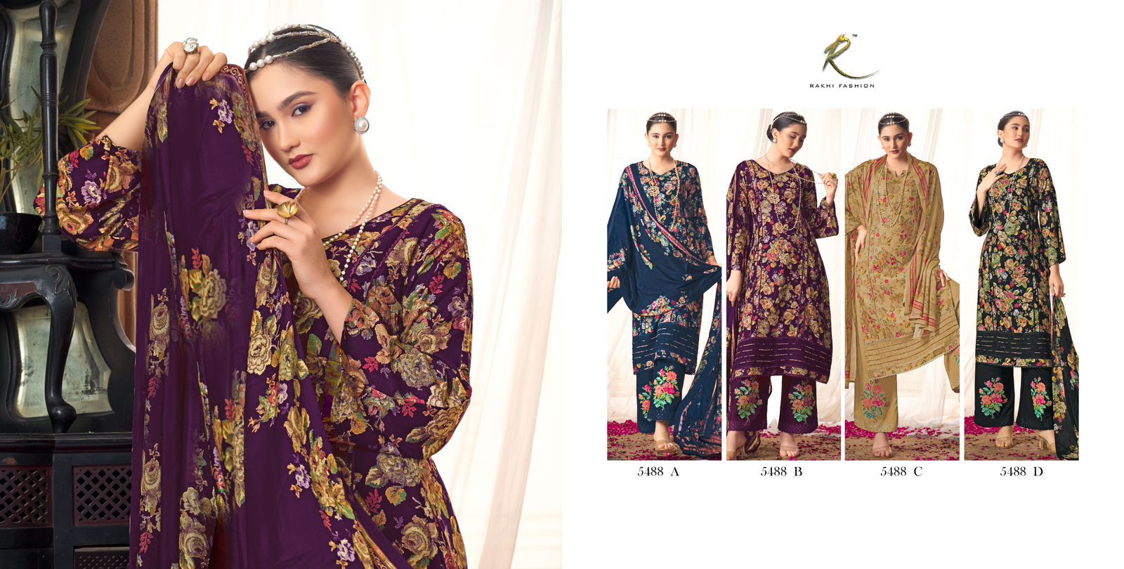 Blossom Paradise Rakhi Fashion Pashmina Suits Wholesaler