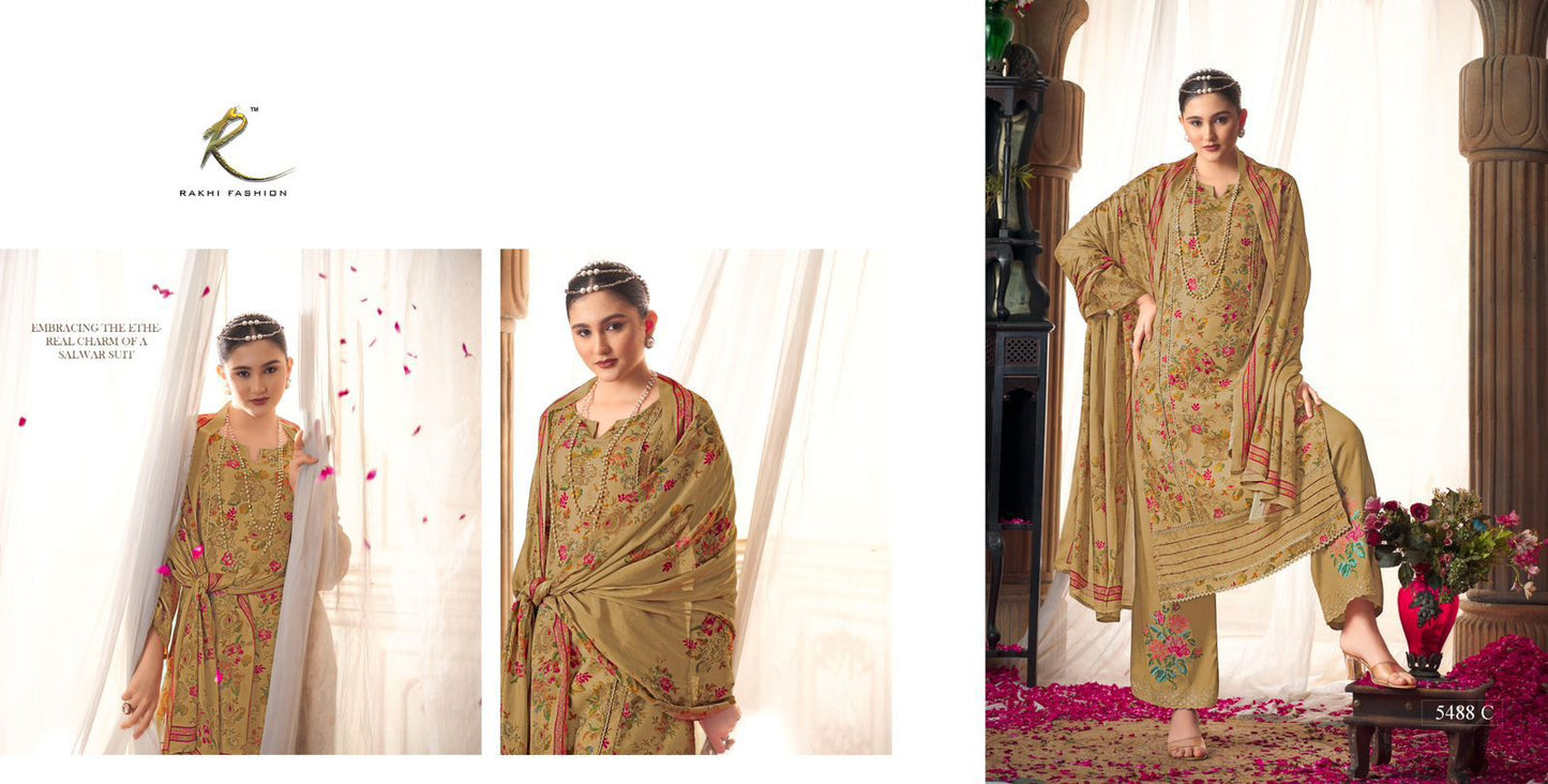 Blossom Paradise Rakhi Fashion Pashmina Suits Wholesaler