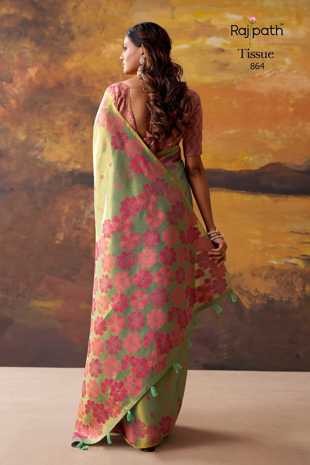 Blossom Rajpath Tissue Sarees Wholesaler Ahmedabad