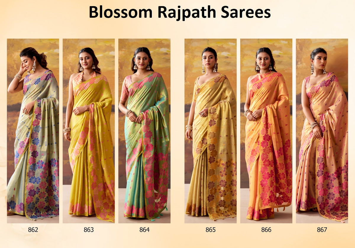 Blossom Rajpath Tissue Sarees Wholesaler Ahmedabad