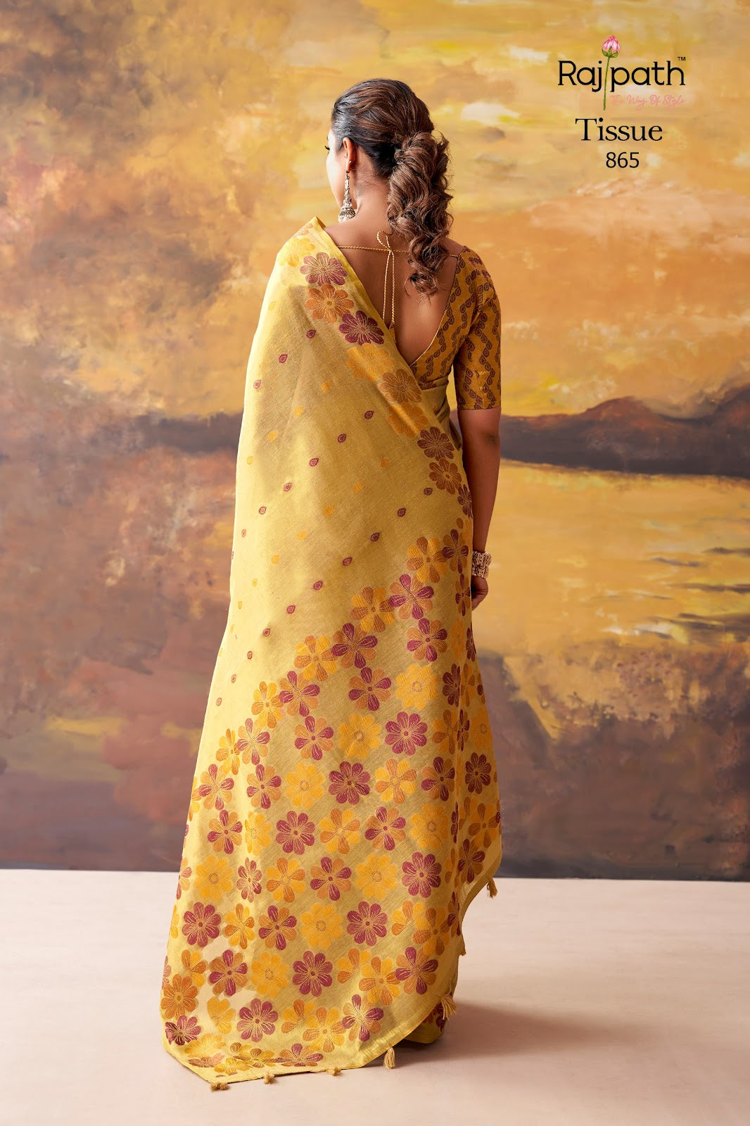 Blossom Rajpath Tissue Sarees Wholesaler Ahmedabad