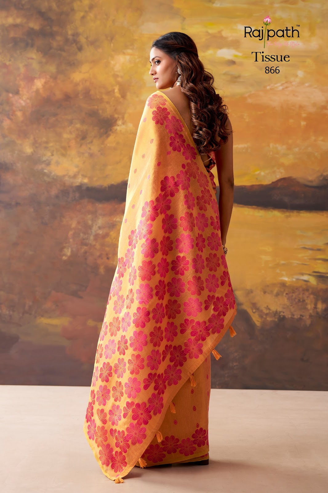 Blossom Rajpath Tissue Sarees Wholesaler Ahmedabad