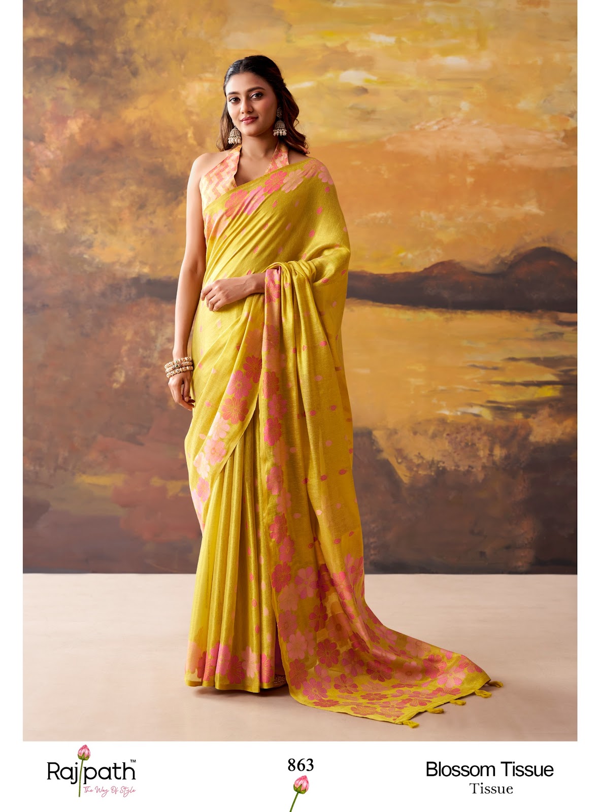 Blossom Rajpath Tissue Sarees Wholesaler Ahmedabad