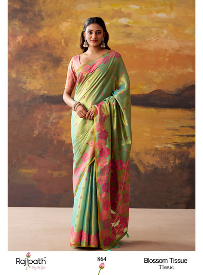 Blossom Rajpath Tissue Sarees Wholesaler Ahmedabad