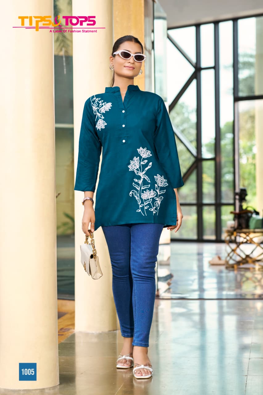 Blossom Tips Tops Rayon 16Kg Short Kurtis Wholesaler Ahmedabad