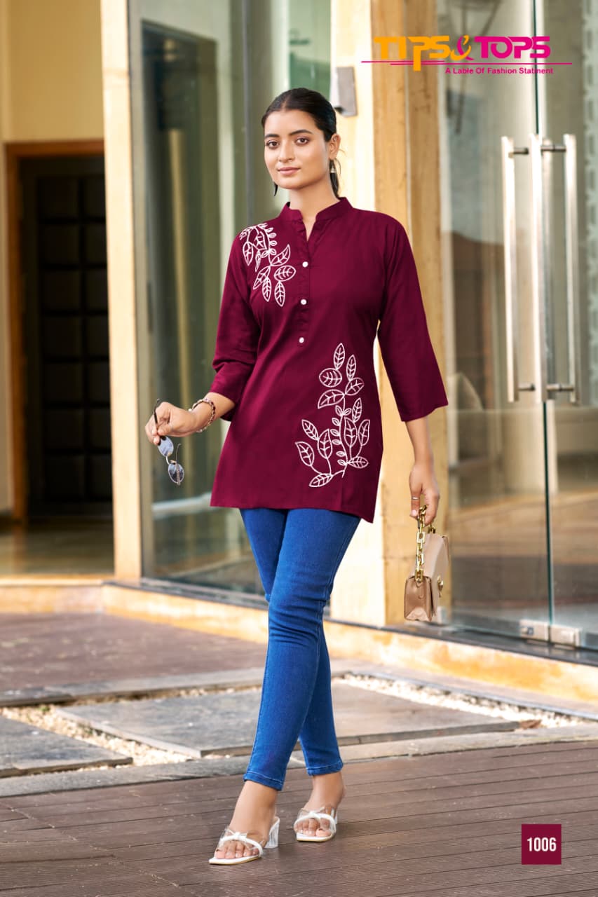 Blossom Tips Tops Rayon 16Kg Short Kurtis Wholesaler Ahmedabad