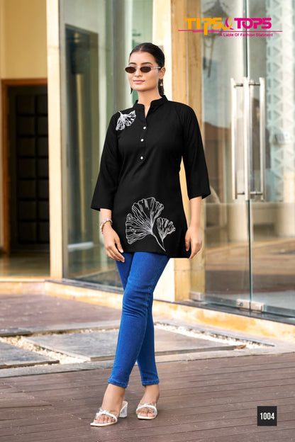 Blossom Tips Tops Rayon 16Kg Short Kurtis Wholesaler Ahmedabad