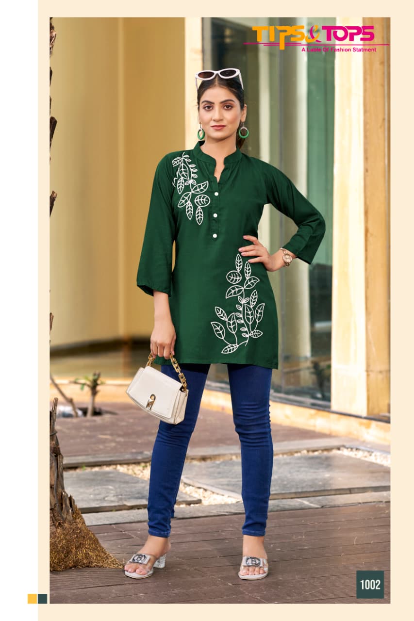 Blossom Tips Tops Rayon 16Kg Short Kurtis Wholesaler Ahmedabad