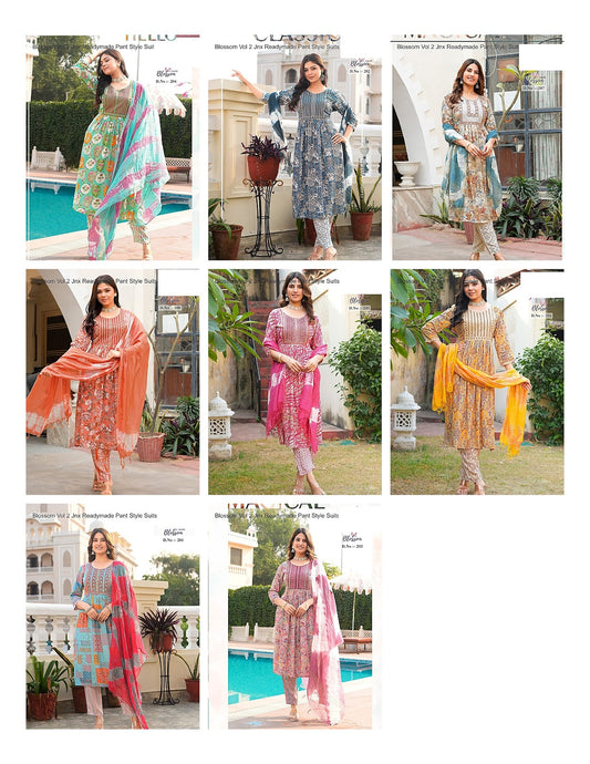 Blossom Vol 2 Jnx Rayon Readymade Pant Style Suits Manufacturer Gujarat