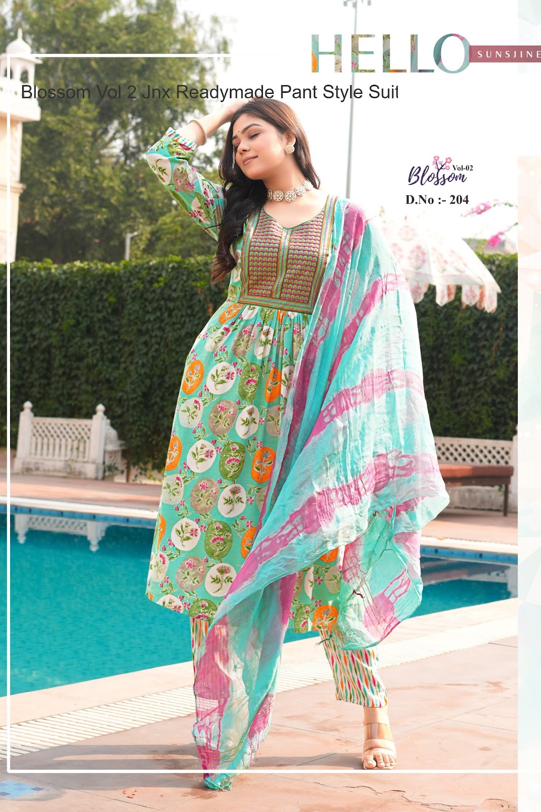 Blossom Vol 2 Jnx Rayon Readymade Pant Style Suits Manufacturer Gujarat