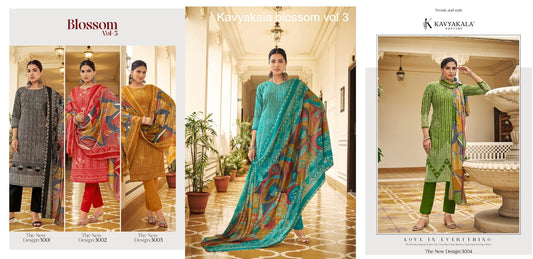 Blossom Vol 3 Kavyakala Cambric Karachi Salwar Suits Wholesaler Gujarat