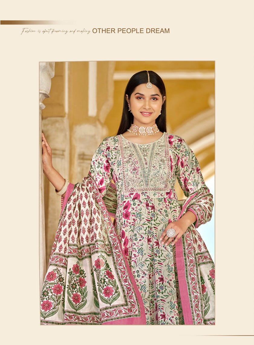 Blossom Vol 4 Radhika Lifestyle Cotton Readymade Anarkali Suits Exporter Ahmedabad