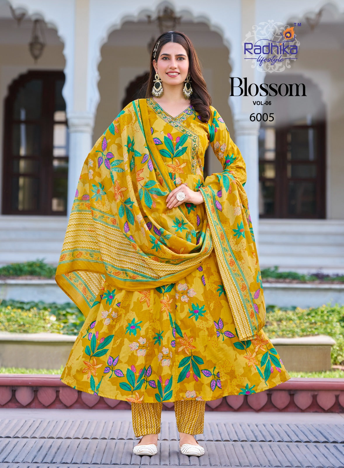 Blossom Vol 6 Radhika Lifestyle Cotton Readymade Anarkali Suits Wholesaler Gujarat
