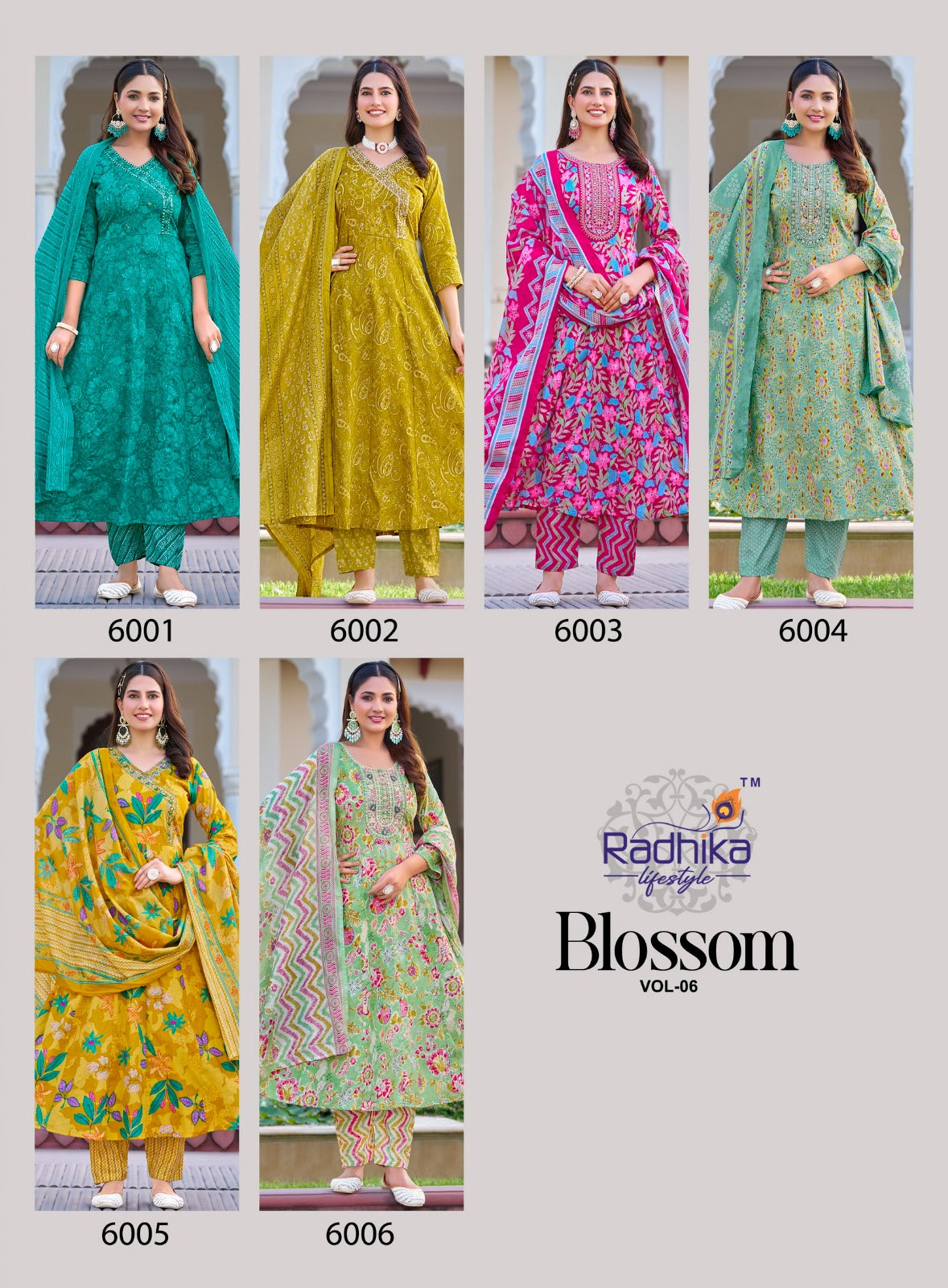 Blossom Vol 6 Radhika Lifestyle Cotton Readymade Anarkali Suits Wholesaler Gujarat
