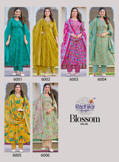 Blossom Vol 6 Radhika Lifestyle Cotton Readymade Anarkali Suits Wholesaler Gujarat
