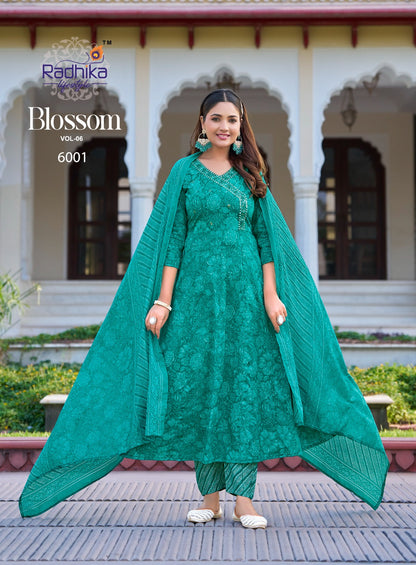 Blossom Vol 6 Radhika Lifestyle Cotton Readymade Anarkali Suits Wholesaler Gujarat