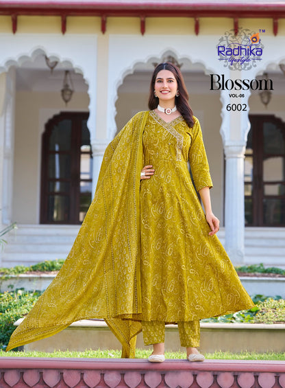 Blossom Vol 6 Radhika Lifestyle Cotton Readymade Anarkali Suits Wholesaler Gujarat