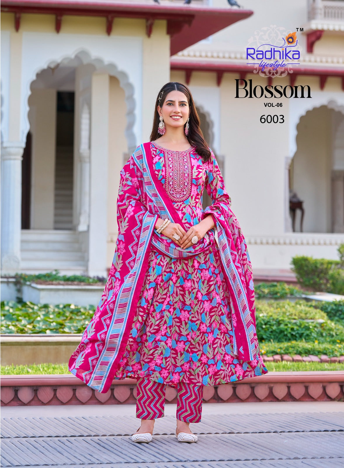 Blossom Vol 6 Radhika Lifestyle Cotton Readymade Anarkali Suits Wholesaler Gujarat