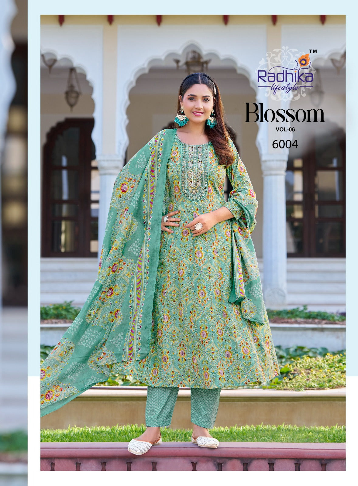 Blossom Vol 6 Radhika Lifestyle Cotton Readymade Anarkali Suits Wholesaler Gujarat