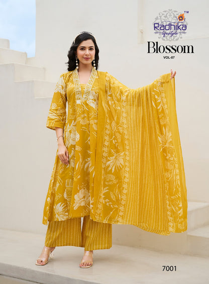 Blossom Vol 7 Radhika Lifestyle Cotton Readymade Anarkali Suits Supplier Ahmedabad