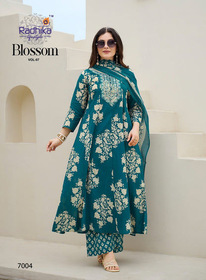 Blossom Vol 7 Radhika Lifestyle Cotton Readymade Anarkali Suits Supplier Ahmedabad