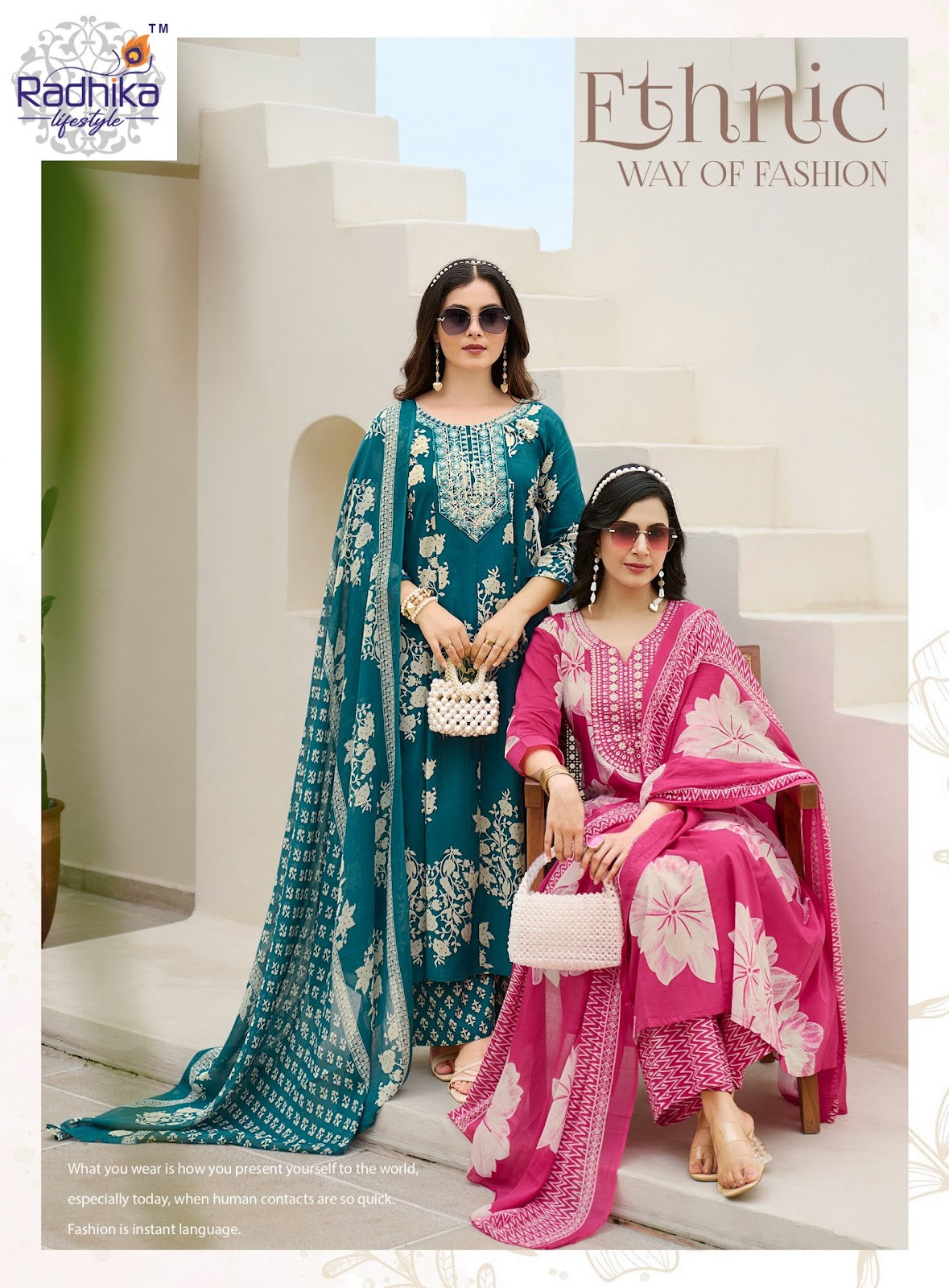 Blossom Vol 7 Radhika Lifestyle Cotton Readymade Anarkali Suits Supplier Ahmedabad