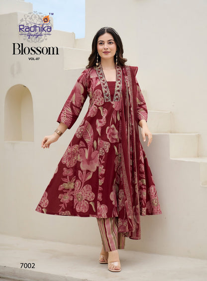 Blossom Vol 7 Radhika Lifestyle Cotton Readymade Anarkali Suits Supplier Ahmedabad