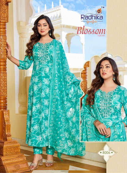 Blossom Vol 8 Radhika Lifestyle Cotton Readymade Anarkali Suits Wholesale