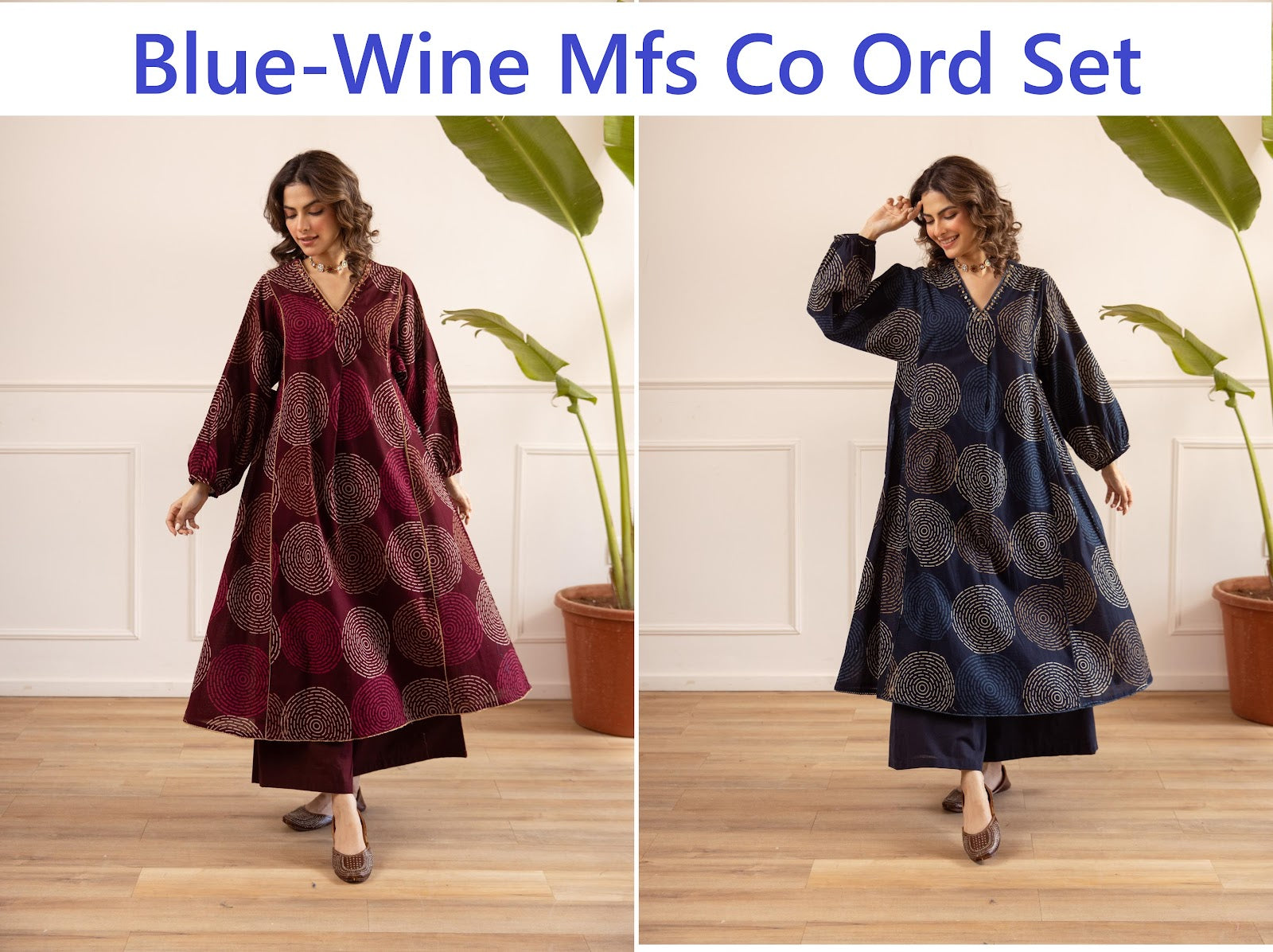 Blue-Wine Mfs Cotton Co Ord Set Manufacturer Ahmedabad