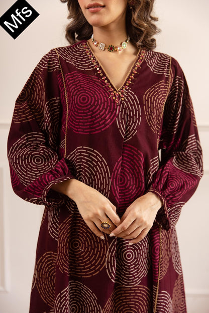 Blue-Wine Mfs Cotton Co Ord Set Manufacturer Ahmedabad