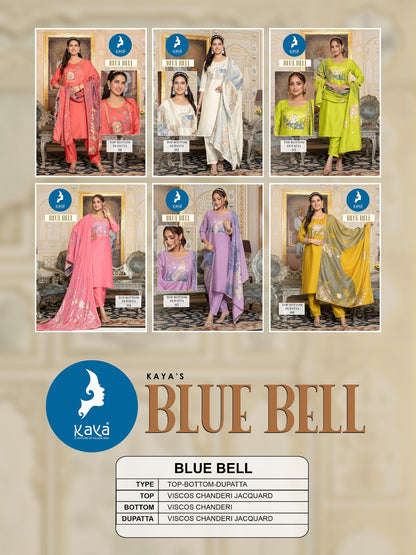 Blue Bell Kaya Jacquard Chanderi Readymade Pant Style Suits Exporter India