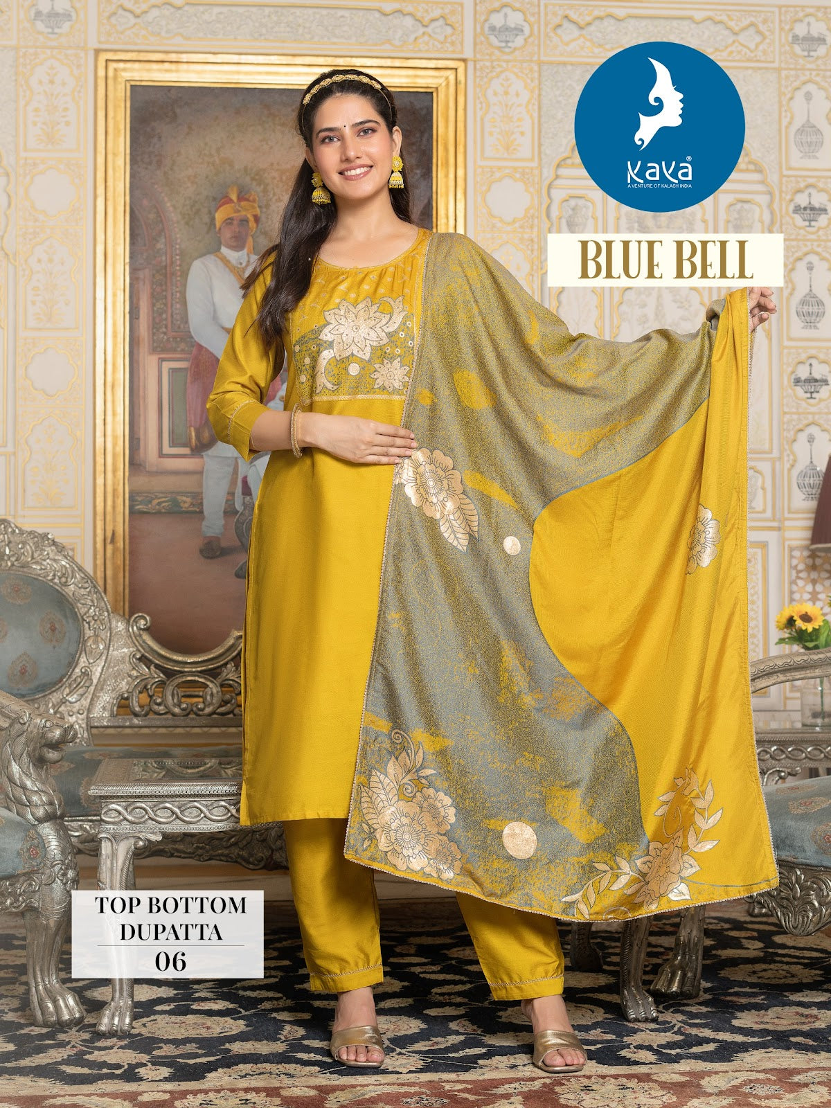 Blue Bell Kaya Jacquard Chanderi Readymade Pant Style Suits Exporter India
