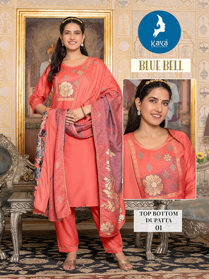 Blue Bell Kaya Jacquard Chanderi Readymade Pant Style Suits Exporter India