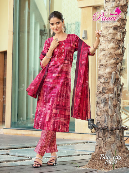 Blue City Paavi Readymade Cotton Pant Suits Manufacturer Ahmedabad